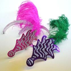 Glittered Tiara With Side Plume