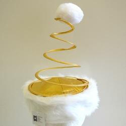 Coil Hat- Metallic Gold And White