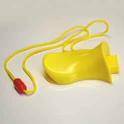 Duck Whistle on Lanyard w/Breakaway- Yellow- Each in a Poly Bag w/Header