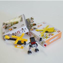 Block Assembly Toy Set- Interchangeable Robot/Vehicle-10 Piece Display