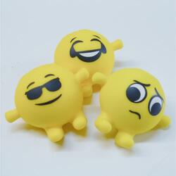 Soft Squishy Man- Yellow Ball w/Faces- 1 Doz Display Box