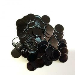 Solid Black Plastic Chips- 100 Count Bag