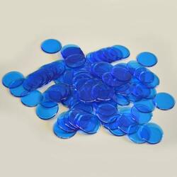 Blue Plastic Chips- 100 Count Bag