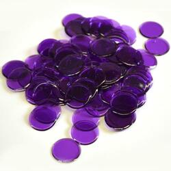 Purple Plastic Chips- 100 Count Bag