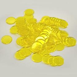 Yellow Plastic Chips- 100 Count Bag