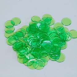 Light Green Plastic Chips- 100 Count Bag