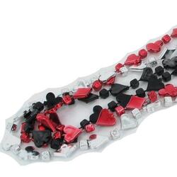 Casino Bead Red/ Black/ Silver 33 Inch