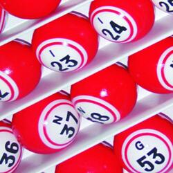 Bingo Ball- Red Double Number Solid