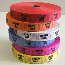 Roll Tickets- Admit One- Single 2000 Tickets per roll
