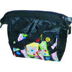 Bingo Bag Black Lucky Bingo Print Square W/ Zipper 6 Pocket