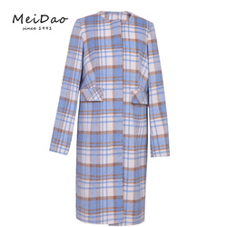 Ladies New Look Checked Tailored Winter Trench Coats;MEIDAO-040015
