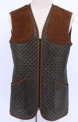 McQueen Quilted Shooting Vest with Genuine Lamb Suede Patches 2209135