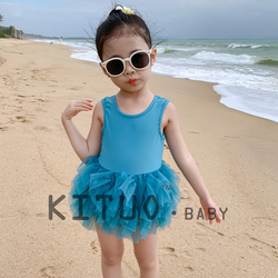 Girls' sling dress one-piece swimsuit