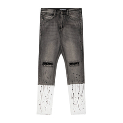 Two Tone Paint Distroyed Jeans