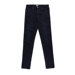 Mens dark blue knit denim jeans