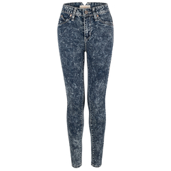 Snow wash blue skinny jeans
