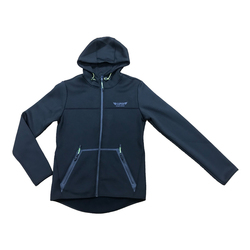 men's zipper pocket  heal sealed and hoodied bonded fleece jacket