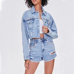 Sequined denim jacket