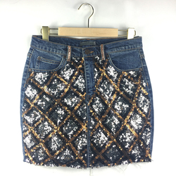 Sequin Embroidery Mini Skirt