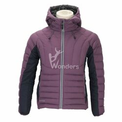 Women's water resistant stretch 90/10 duck down hoodie jacket