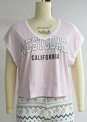 Drop Shoulder V Neck Printed Womens Fashion Top