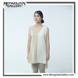 English Rib V-Neck Cashmere Vest- White