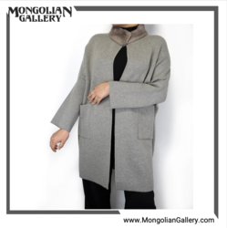 Cashmere Coat with Faux-fur Collar