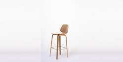C23-73 Bar Stool Modern Nordic Dining Stool Plywood Stool Bentwood Stool