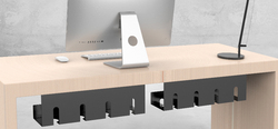 Under Desk Cable Tray Wire Management Rack Steel with Power Supply