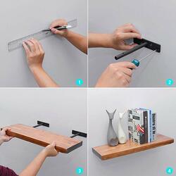 Hidden Floating Shelf Bracket T Shape Concealed Shelf Bracket For Home Storage