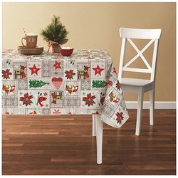 Vinyl table cloth with flannel backing, 60W x 84L, Oblong/Rectangle