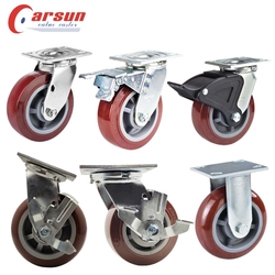 4/5/6/8 inch Heavy Duty Industrial PU castors Polyurethane trolley Swivel Caster Wheels