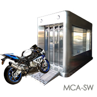 brushed stainless steel fully automatic motorbike washer MCA-SW, MCA-S, MCA-S2
