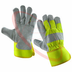 Cowhide Leather High Visibility Working Gloves Canadian Rigger Gloves