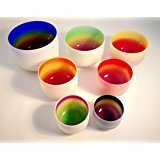 Frosted Rainbow Color Quartz Crystal Singing Bowl Set for Sould Therapy or Healing