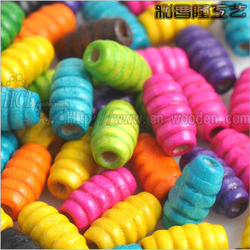 15  8mm Oval Threaded Wooden Beads Rice-Shaped Olive Log Maple Round Watermelon Lotus Wood Original