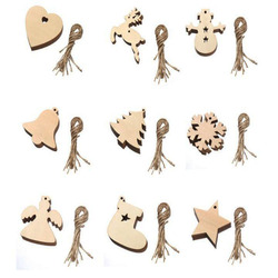 Wooden Crafts Christmas Snowflake Pendant DIY Chip Creative Party Decoration