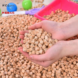 Children's playground wood particles