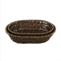 Oval Hand-woven Plastic Storage Basket