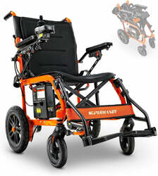 SuperHandy Foldable Aluminum Electric Wheelchair - 250W Brushless Motor, 4MPH Speed, Comfortable Con