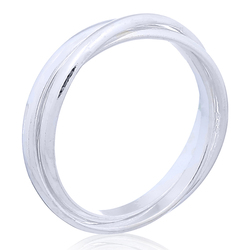 925 Sterling Silver Interlocked Triple Men Band Rings