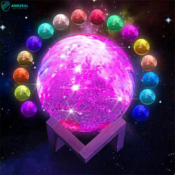 Personalized Photo Moon Lamp 16 Colors Remote Control Best 3D Printing Moon Light Lamp