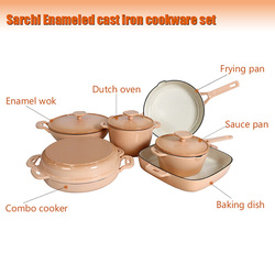Enamel 6-Piece Cast Iron Pots and Pans Set Manufacturer