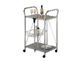 Handle Frame Two Tier Foldable Trolley