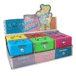 Mini Cash Box with Coin Slot and Tray - 5 inch