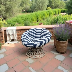 Poly Rattan Swivel Papasan Chair wicker outdoor furniture