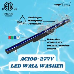 UL ETL Listed Top Quality IP67 Waterproof 32W 36W 50W 72W RGB RGBW LED Wall Washer
