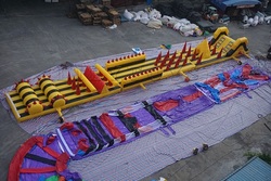 large inflatable comb obstacle course party Inflatable obstacle course for team events