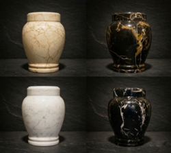 Natural Marble Cremation Urn for Human Ashes – Handcrafted Memorial Urns