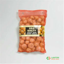 labeled Wicket leno mesh bag, 50lb automatic packaging mesh bag